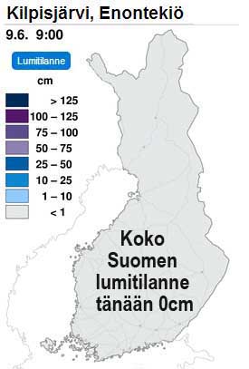 Kilpisjärven lumitilanne 9.6.2014