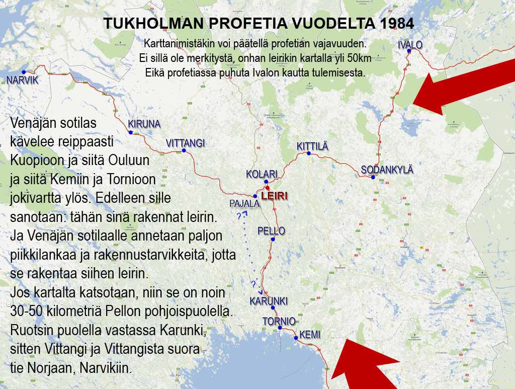 Tukholman 1984 profetia pohjoiskalotin kartta 