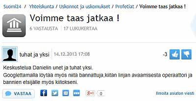 Bannit tuli Suomi24 sivustolle