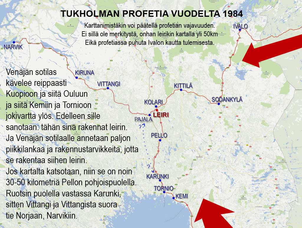 Tukholman 1984 profetia pohjoiskalotin kartta