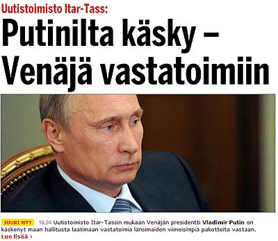 Putin vastatoimiin 5.8.2014