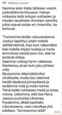 Rukouksia tarvitaan vielä!